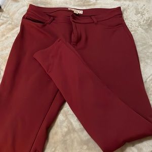 Burgundy Michael kors skinny pants stretchy size 8